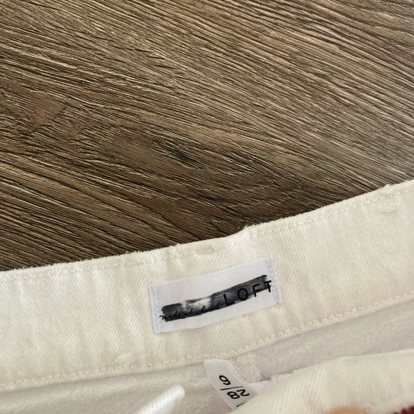 Ann Taylor LOFT Distressed White Denim Shorts (NWT) - Picture 2 of 3